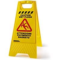 Perfetto Factory - Señal Advertencia Suelo Mojado- plástico- Amarillo- 30 x 49 x 56-5 cm